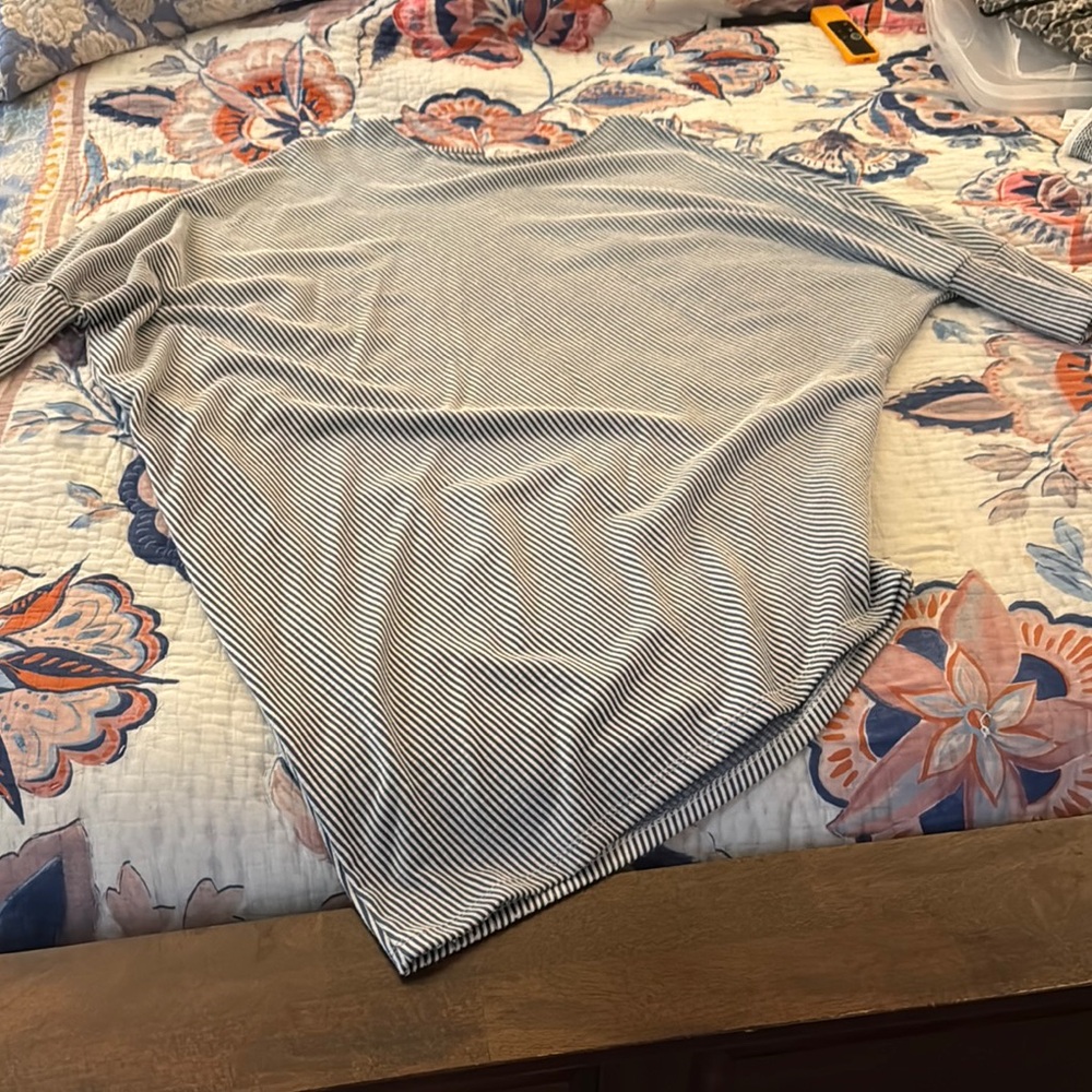 Asymmetrical Black and White Striped Dress